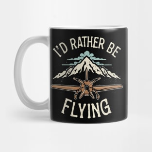 I'd Rather Be Flying. Retro Mug